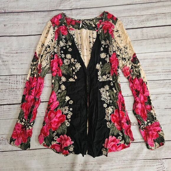 FREE PEOPLE Floral Print Women's Top SMALL - Picture 1 of 6